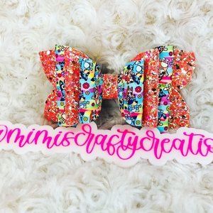 Bluey Faux Leather Hair Bow